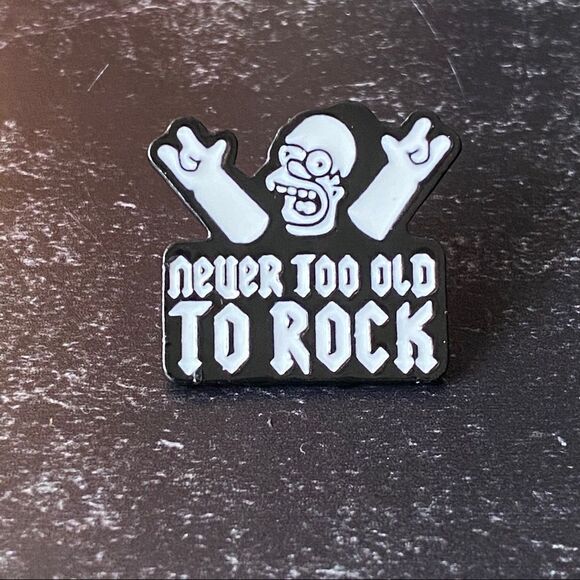 Homer Never Too Old to Rock  Enamel Pin/ Brooch - Picture 2 of 6